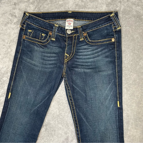 VTG True Religion Low Rise Western Style Boot Cut Women’s Dark Wash Size 31 - Picture 2 of 10